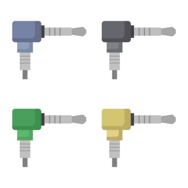 Izgara desenine yerleştirilmiş farklı renklerde dört resimli ses valfı