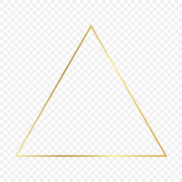 Χρυσό λαμπερό τρίγωνο πλαίσιο — Διανυσματικό Αρχείο