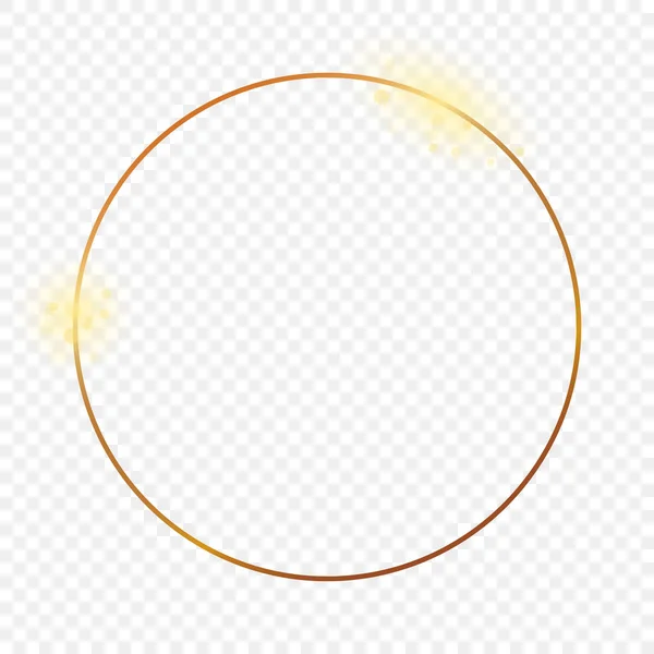 กรอบวงกลมส่องแสงสีทอง — ภาพเวกเตอร์สต็อก