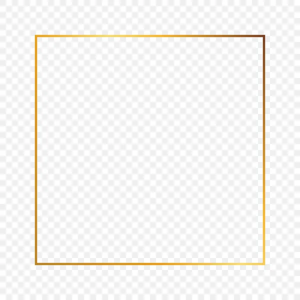 Guld glödande fyrkantsram — Stock vektor