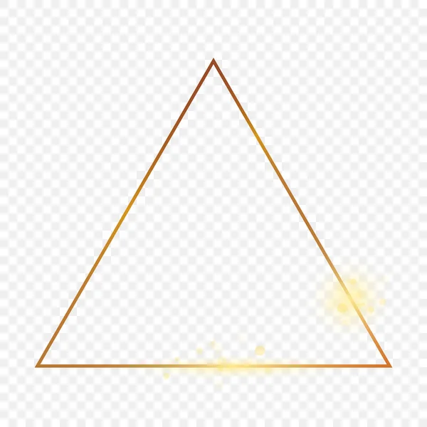Oro cornice triangolo incandescente — Vettoriale Stock
