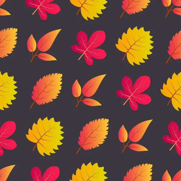Herfst naadloze achtergrond met kleurrijke bladeren — Stockvector