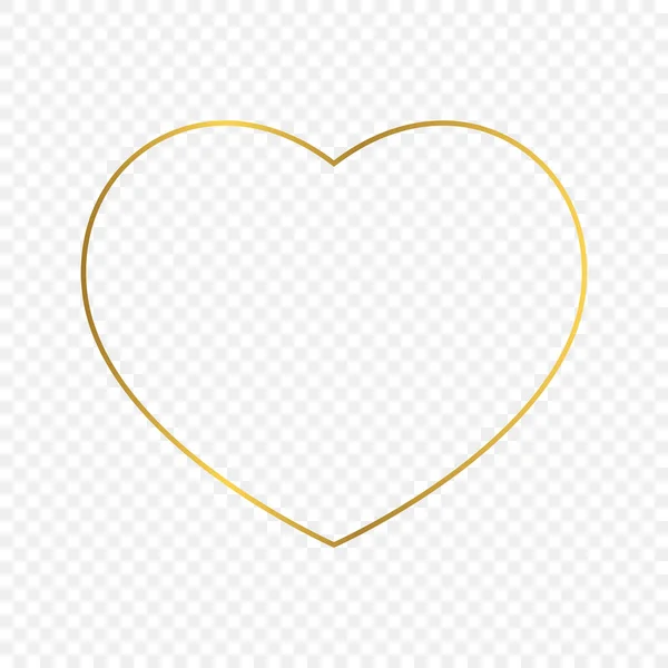 Золота сяюча рамка форми серця — стоковий вектор