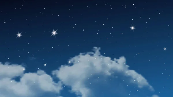 Нічне Небо Хмарами Багатьма Зірками Абстрактний Фон Природи Зірочкою Глибокому — стоковий вектор