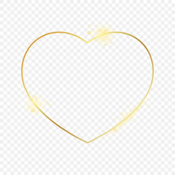 Cadre en forme de coeur brillant or — Image vectorielle