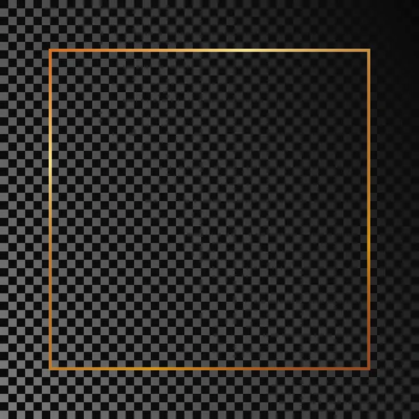 Золотая светящаяся квадратная рамка — стоковый вектор