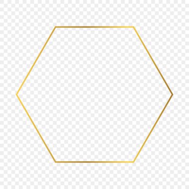 Altın parıldayan altıgen çerçeve