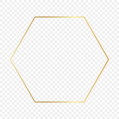 Altın parıldayan altıgen çerçeve