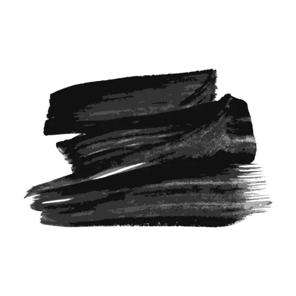 Mancha Tinta Dibujada Mano Negra Mancha Tinta Aislada Sobre Fondo — Vector de stock