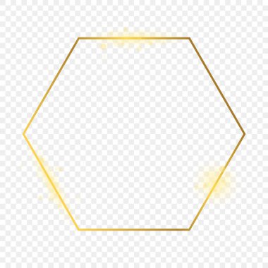 Altın parıldayan altıgen çerçeve