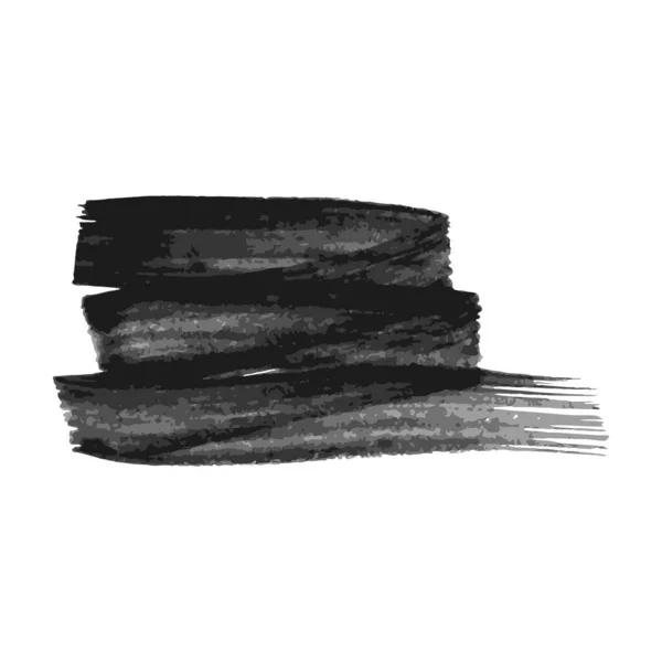 Zwarte Met Hand Getekende Inktvlek Inktvlek Geïsoleerd Witte Achtergrond Vectorillustratie — Stockvector