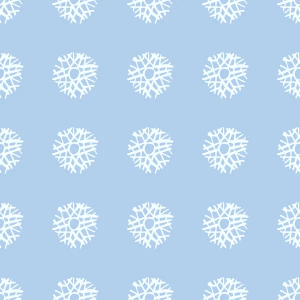 Fond sans couture de flocons de neige dessinés à la main — Image vectorielle
