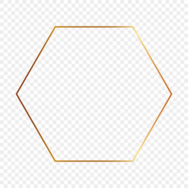 Altın parıldayan altıgen çerçeve