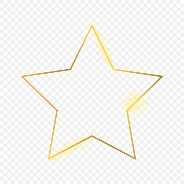 Goud gloeiende ster vorm frame — Stockvector