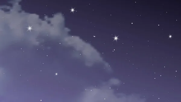 Cielo Nocturno Con Nubes Muchas Estrellas Fondo Abstracto Naturaleza Con — Vector de stock