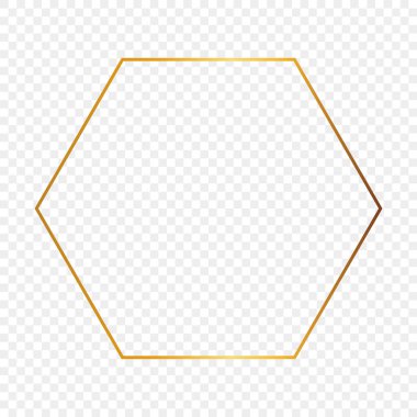 Altın parıldayan altıgen çerçeve