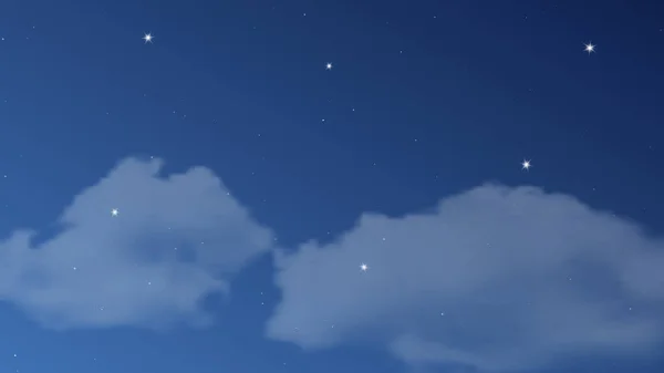Ciel nocturne avec nuages et de nombreuses étoiles — Image vectorielle