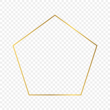 Altın parıldayan beşgen şekilli çerçeve