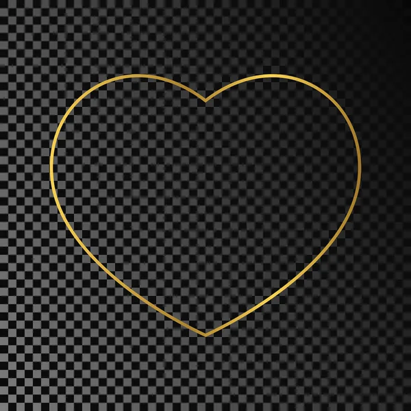 Altın parıldayan kalp şeklinde çerçeve — Stok Vektör