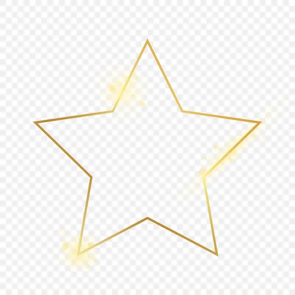 Gold glowing star shape frame — Stock Vector