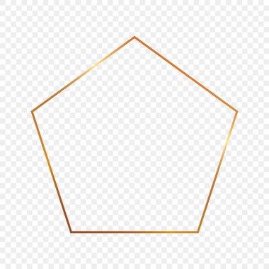 Altın parıldayan beşgen şekilli çerçeve