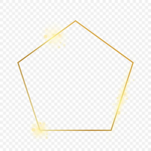 Золота сяюча рамка п'ятикутника — стоковий вектор