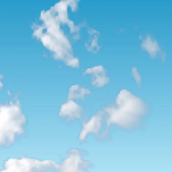 Naturalne Tło Chmurami Słońcem Błękitnym Niebie Realistyczna Chmura Niebieskim Tle — Wektor stockowy
