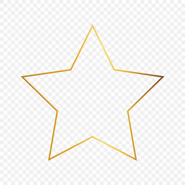 Marco de forma de estrella brillante de oro — Vector de stock