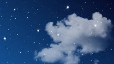 Bulutlu ve yıldızlı gece göğü