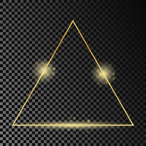 Marco de triángulo brillante oro — Archivo Imágenes Vectoriales