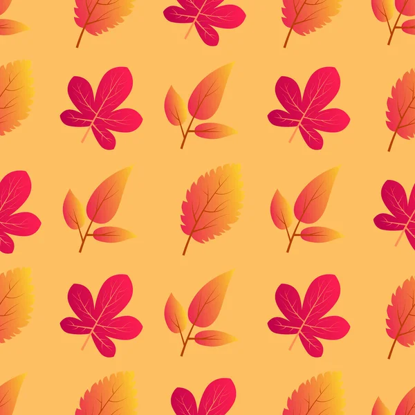 Jesienne bezszwowe tło z kolorowymi liśćmi — Wektor stockowy