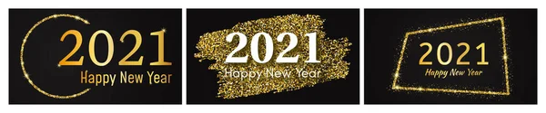 2021 Gott nytt år guld bakgrund — Stock vektor