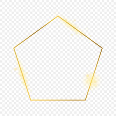 Altın parıldayan beşgen şekilli çerçeve