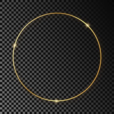 Gölgeli altın parlayan daire çerçeve