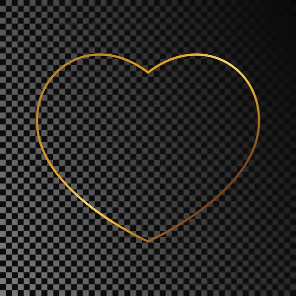 Altın parıldayan kalp şeklinde çerçeve — Stok Vektör