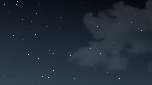 Cielo nocturno con nubes y muchas estrellas — Vector de stock