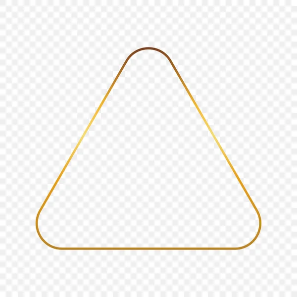 Złota świecąca zaokrąglona rama trójkąta — Wektor stockowy