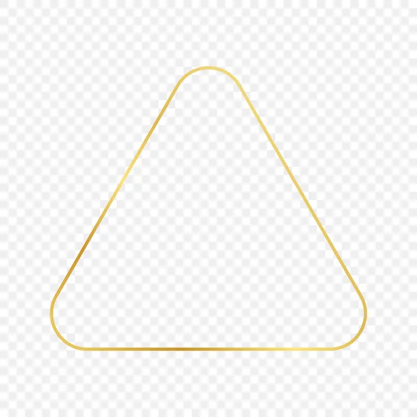 Marco de triángulo redondeado brillante oro — Vector de stock