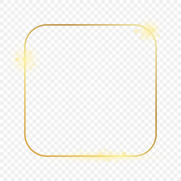 Gold glowing rounded square frame — Stock Vector