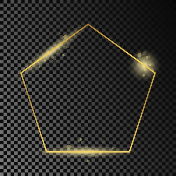 Goldener Rahmen in Fünfeck-Form — Stockvektor