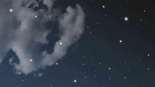 Céu noturno com nuvens e muitas estrelas — Vetor de Stock