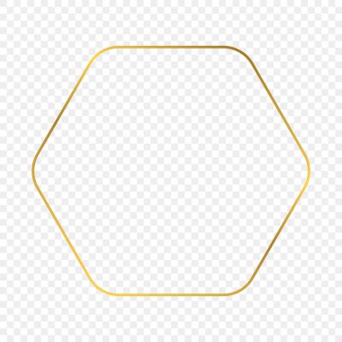 Altın parıldayan yuvarlak altıgen çerçeve