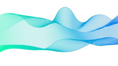 Beyaz zemin üzerinde renkli dalga gradyan çizgileri olan soyut arkaplan. Modern teknoloji arka planı, dalga tasarımı. Vektör illüstrasyonu