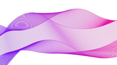 Beyaz zemin üzerinde renkli dalga gradyan çizgileri olan soyut arkaplan. Modern teknoloji arka planı, dalga tasarımı. Vektör illüstrasyonu