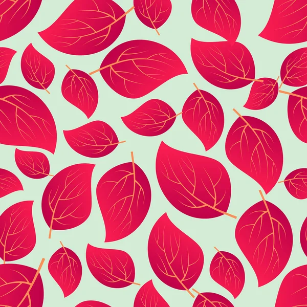 솔기가없는 배경에는 잎들이 포스터 디자인 일러스트 — 스톡 벡터