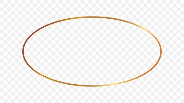Goldener Ovaler Rahmen Isoliert Auf Transparentem Hintergrund Glänzender Rahmen Mit — Stockvektor