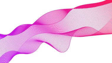 Beyaz zemin üzerinde renkli dalga gradyan çizgileri olan soyut arkaplan. Modern teknoloji arka planı, dalga tasarımı. Vektör illüstrasyonu