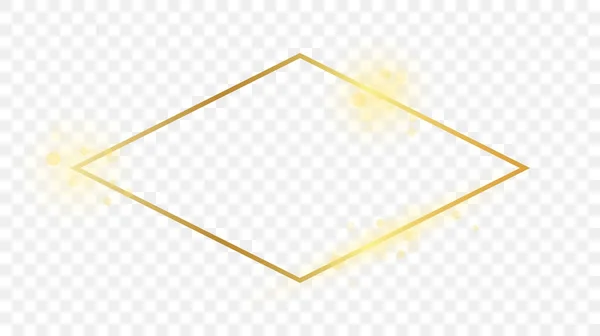 金光闪闪的菱形框架隔离在透明的背景上 具有发光效果的新框架 矢量说明 — 图库矢量图片