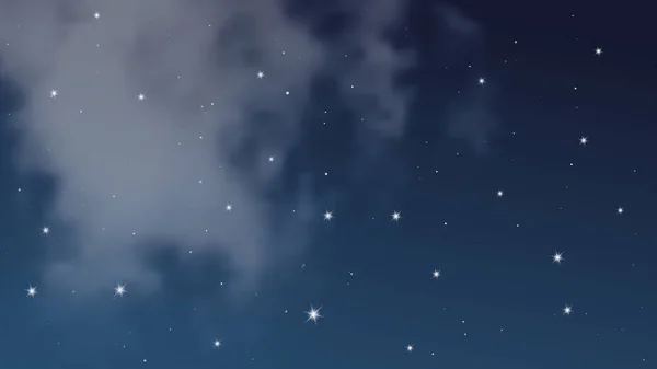 Cielo Nocturno Con Nubes Muchas Estrellas Fondo Abstracto Naturaleza Con — Vector de stock