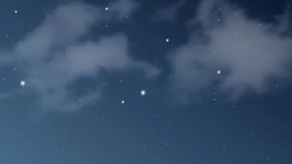 Céu Noturno Com Nuvens Muitas Estrelas Fundo Abstrato Natureza Com —  Vetores de Stock